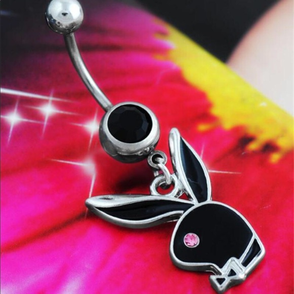 3 PC 14G Enamel Filled Playboy Bunny Naval Ring’s - Picture 2 of 5